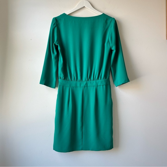 Trina Turk Wynn Crepe Sheath Dress Women Size 2 Jade Green 3/4 Sleeve NWOT Party - Picture 6 of 16
